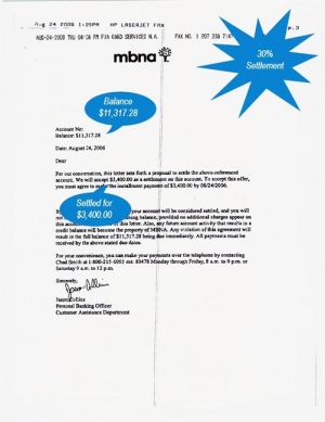 MBNA Debt Settlement